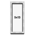 thumbnail image 1 of 5x13 Frame Brushed Silver Solid Wood Picture Frame | 0.75 Inch Moulding Width | Rabbet Depth 0.75, 1 of 5