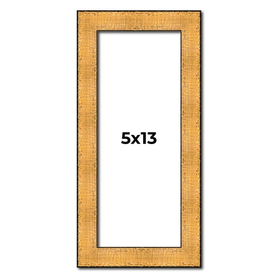 5x13 Frame Gold Rustic Solid Wood Picture Frame | 1.25 Inch Wide Moulding | Rustique Gold