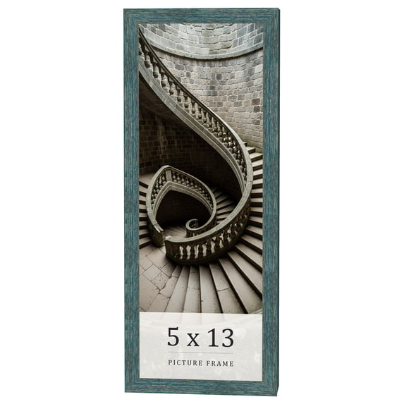 5x13 IN Frame Blue Rustic Barnwood Solid Wood Picture Frame Width 1.25 Inches | Interior Depth 0.5