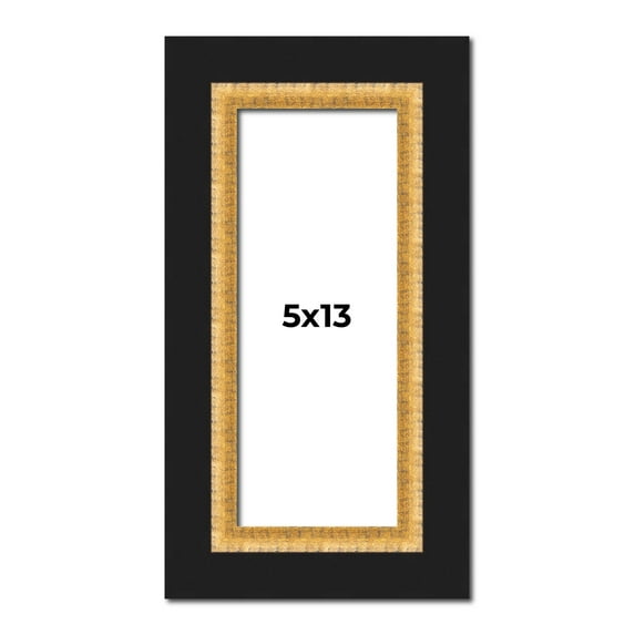 5x13 IN Frame Gold Real Wood Picture Frame Width 2.25 Inches | Interior Frame Depth 0.5 Inches |