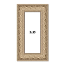 5x13 IN Frame Ornate Silver Beaded Solid Wood Picture Frame Width 2.5 Inches | Interior Depth 1