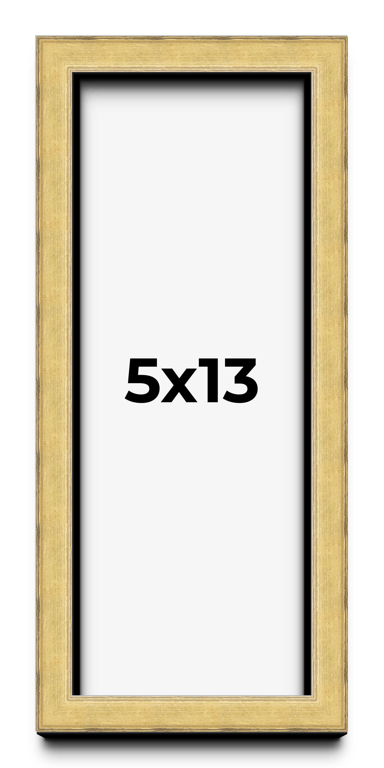 5x13 IN Shadow Box Frame Gold | 1.375 Inches Deep Real Wood ...