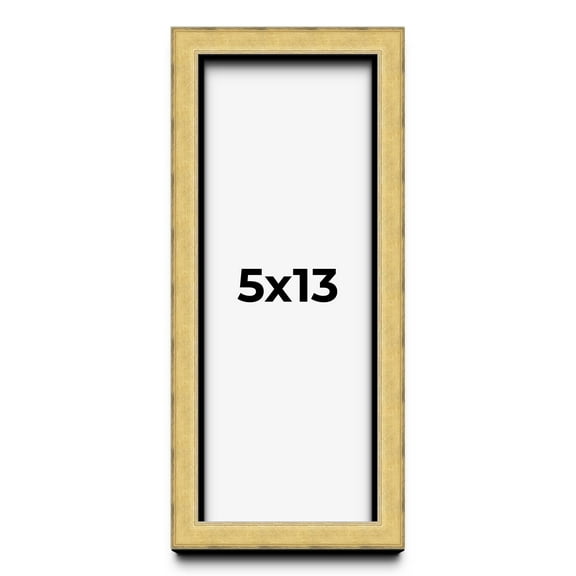 5x13 IN Shadow Box Frame Gold | 1.375 Inches Deep Real Wood Contemporary Shadowbox Display Frame |