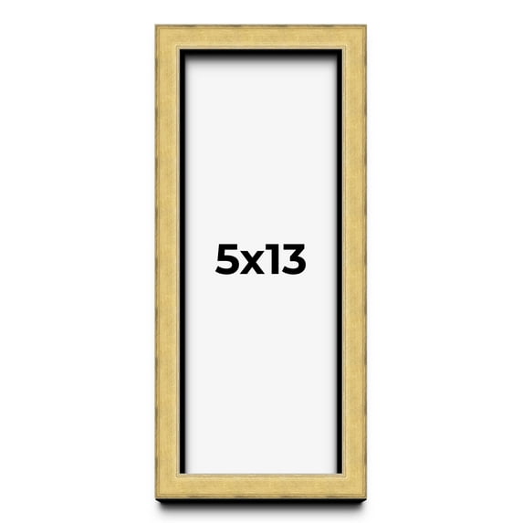 5x13 IN Shadow Box Frame Gold | 1.375 Inches Deep Real Wood Contemporary Shadowbox Display Frame |