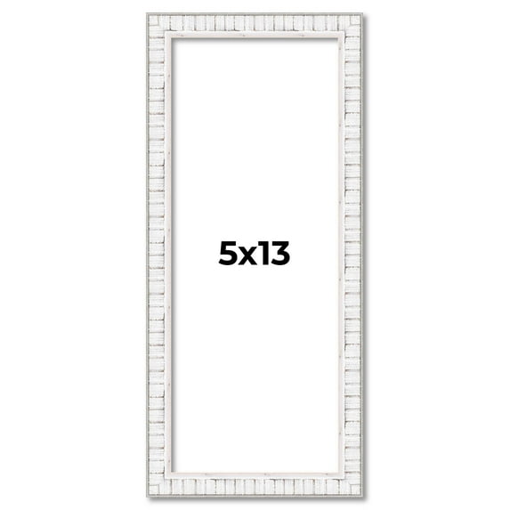 5x13 In Frame White Real Wood Picture Frame Width 0.75 inches | Interior Frame Depth 0.5 inches |