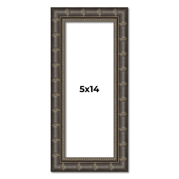 5x14 Frame Black Bamboo Solid Wood Picture Frame Width 1.5 Inches | Interior Frame Depth 0.5 Inches
