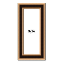 5x14 Frame Gold Brown Plein Air Vintage Solid Wood Picture Frame | 1.75 Inches Moulding Width |