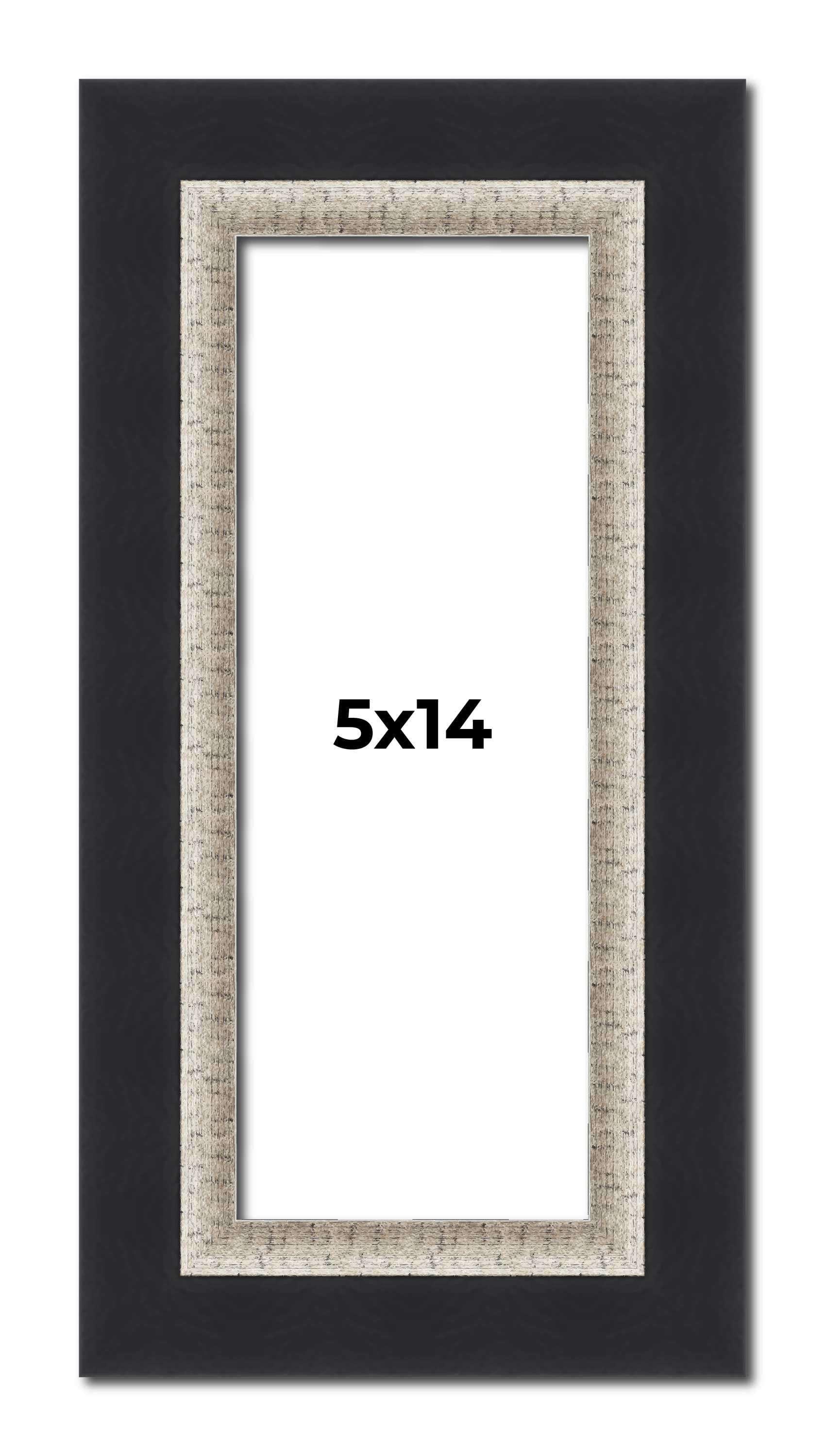 5x14 IN Frame Black Real Wood Picture Frame Width 2.25 Inches ...