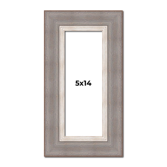 5x14 IN Frame Grey Real Wood Picture Frame Width 2.75 Inches | Interior Frame Depth 0.5 Inches |