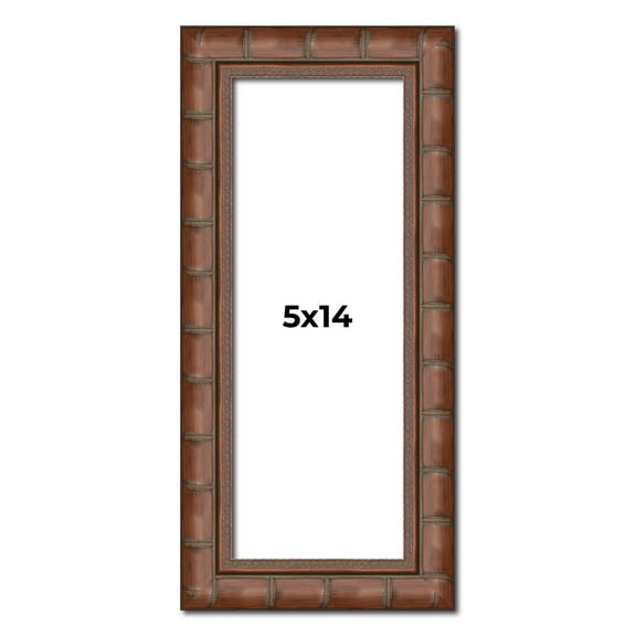 5x14 In Dark Brown Bamboo Real Wood Picture Frame Width 1.5 inches | Interior Frame Depth 0.5