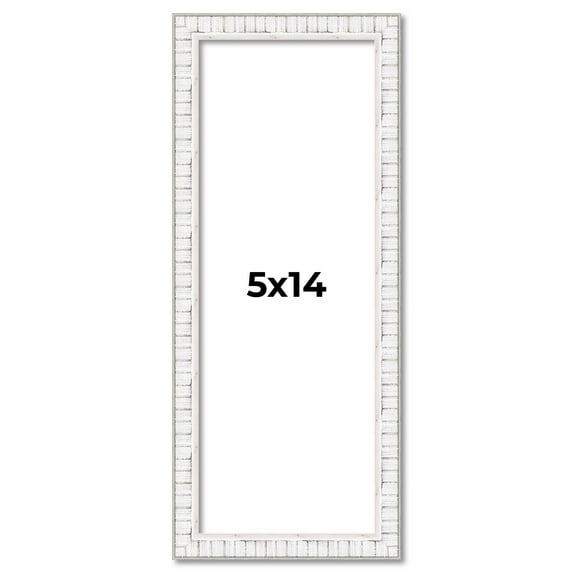 5x14 In Frame White Real Wood Picture Frame Width 0.75 inches | Interior Frame Depth 0.5 inches |