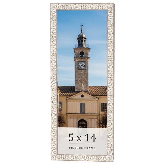 5x14 In Frame White Real Wood Picture Frame Width 1.5 inches | Interior Frame Depth 0.5 inches |