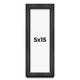 thumbnail image 1 of 5x15 Frame Black Charcoal Grey Wood Textured Picture Frame | 0.75 Inch Moulding Width | Gunmetal, 1 of 8