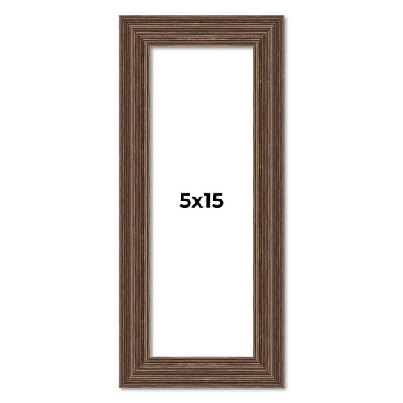 5x15 Frame Brown Distressed Barnwood Picture Frame | Rustic Farmhouse Photo Frame Includes UV