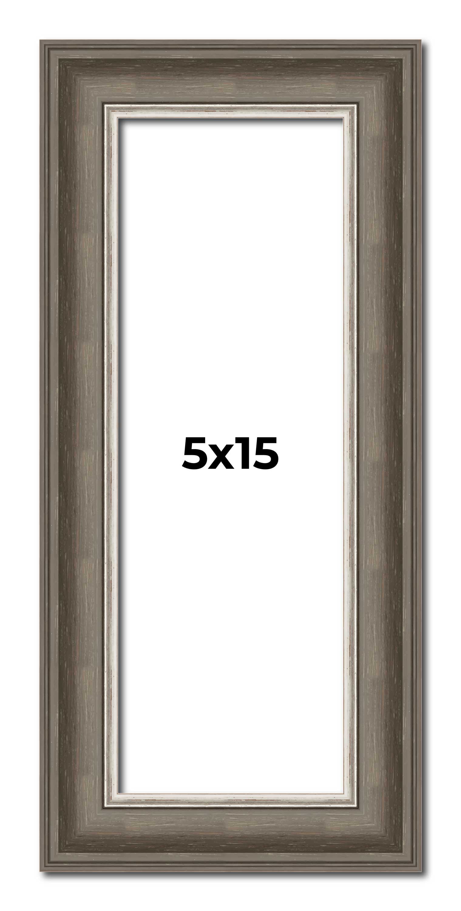 5x15 Frame Brown Solid Wood Picture Frame | 1.75 Inch Moulding Width ...