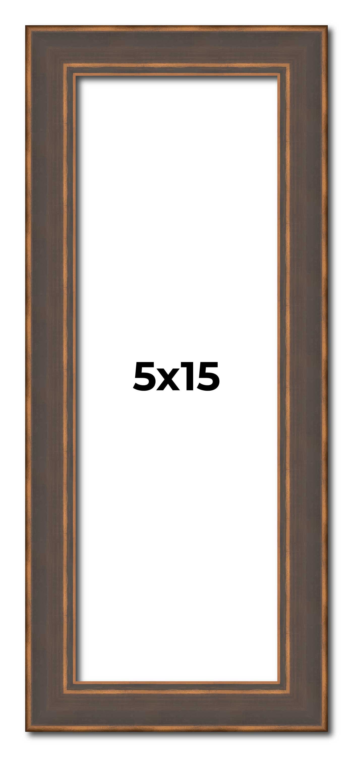 5x15 Frame Golden Caramel Solid Wood Bronze Picture Frame | 1.25 Inch ...