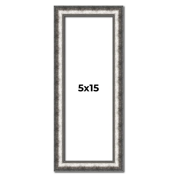 5x15 Frame Silver Real Wood Picture Frame Width 1.125 Inches | Interior Frame Depth 0.5 Inches |