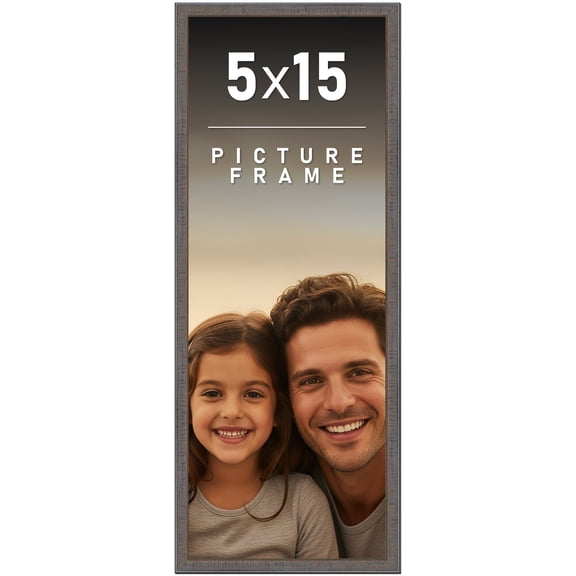 5x15 Frame Slate Blue Distressed Rustic Solid Wood Picture Frame | 0.75 Inch Moulding Width |