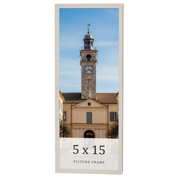 5x15 Frame White Wheat Solid Wood Picture Frame | Moulding Width 0.75 Inches | Interior Depth 0.5