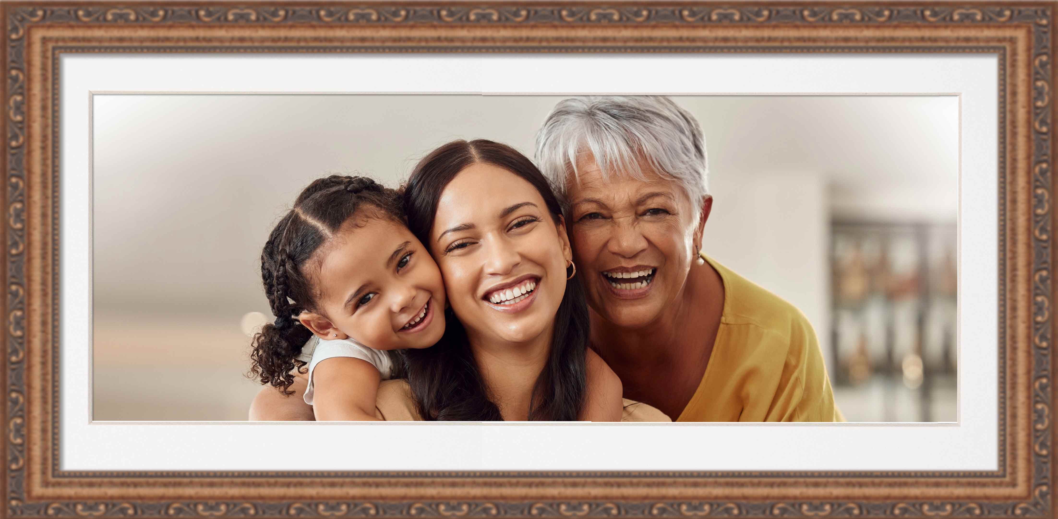 5x15 Frame with Mat - Antique Gold 8x18 Frame Wood Made to Display ...