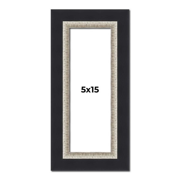 5x15 IN Frame Black Real Wood Picture Frame Width 2.25 Inches | Interior Frame Depth 0.5 Inches |