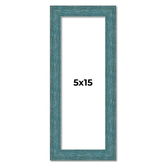 5x15 IN Frame Blue Rustic Barnwood Solid Wood Picture Frame Width 1.25 Inches | Interior Depth 0.5