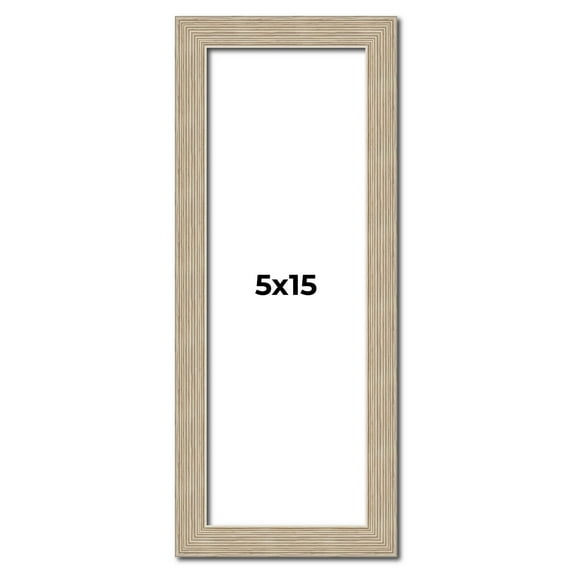 5x15 IN Frame Grey Solid Wood Picture Frame Width 1 Inches | Interior Frame Depth 0.5 Inches |
