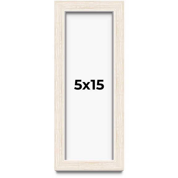5x15 IN Shadow Box Frame White | 1.125 Inches Deep Real Wood Rustic Shadowbox Display Frame | UV