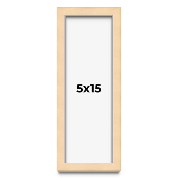 5x15 In Frame Beige Real Wood Picture Frame Width 0.75 inches | Interior Frame Depth 0.5 inches |