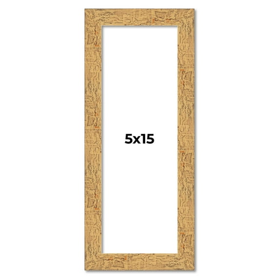 5x15 In Frame Beige Real Wood Picture Frame Width 1.25 inches | Interior Frame Depth 0.5 inches |