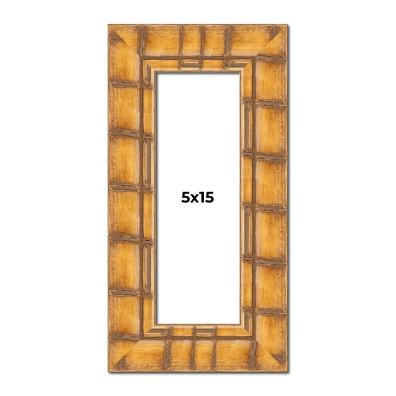 5x15 In Frame Beige Real Wood Picture Frame Width 3 inches | Interior Frame Depth 0.5 inches |
