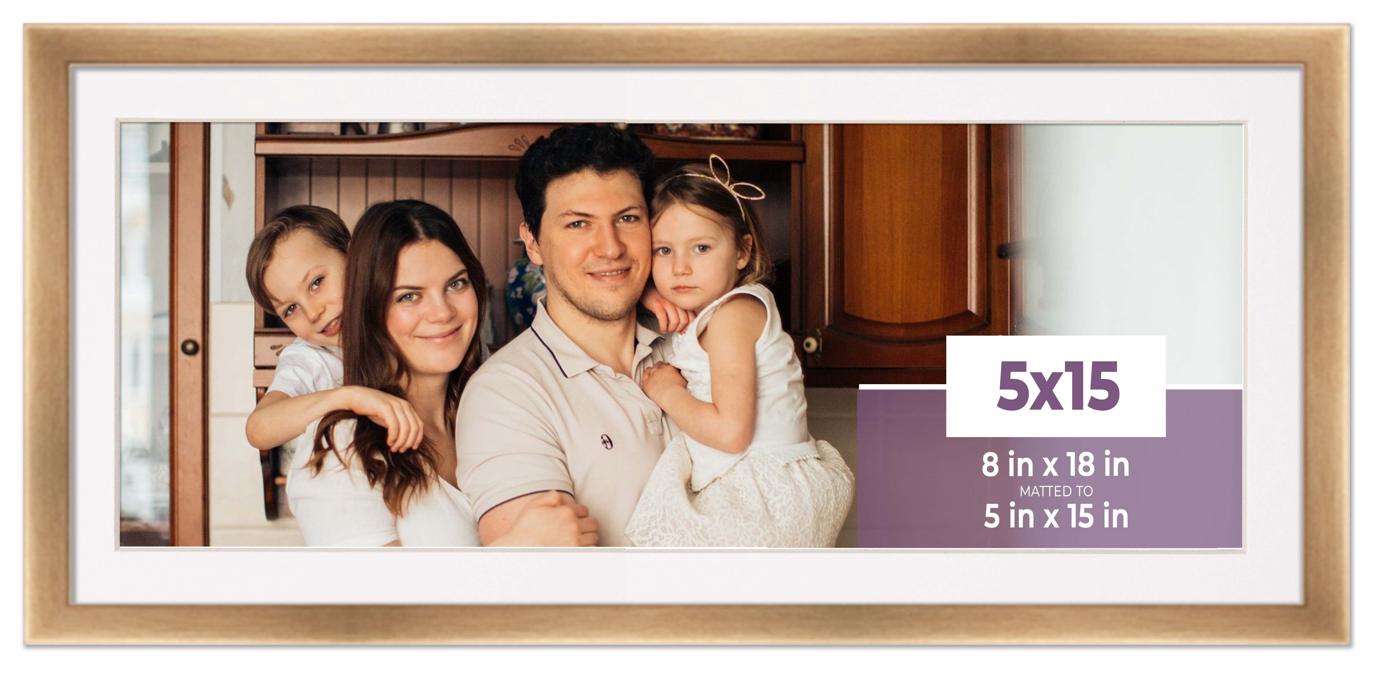 5x15 In Frame Bronze With White Picture Mat For 5x15 In Photo - Bronze ...
