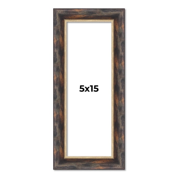 5x15 In Frame Gold Real Wood Picture Frame Width 1.5 inches | Interior Frame Depth 0.5 inches |