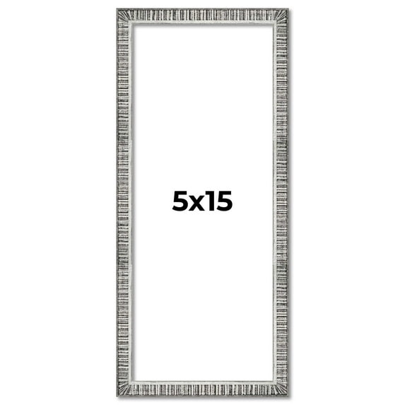 5x15 In Frame Silver Picture Frame - Complete Modern Photo Frame Includes UV Acrylic Shatter Guard