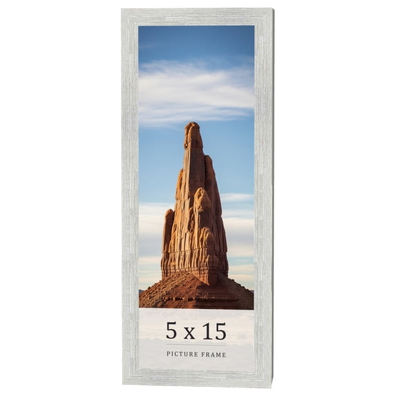 5x15 In Frame White Real Wood Picture Frame Width 1.5 inches | Interior Frame Depth 0.5 inches |