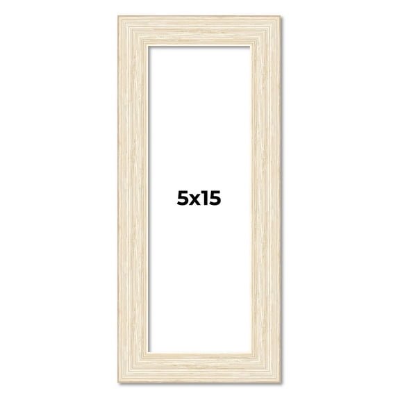 5x15 In Frame White Real Wood Picture Frame Width 1.5 inches | Interior Frame Depth 0.5 inches |