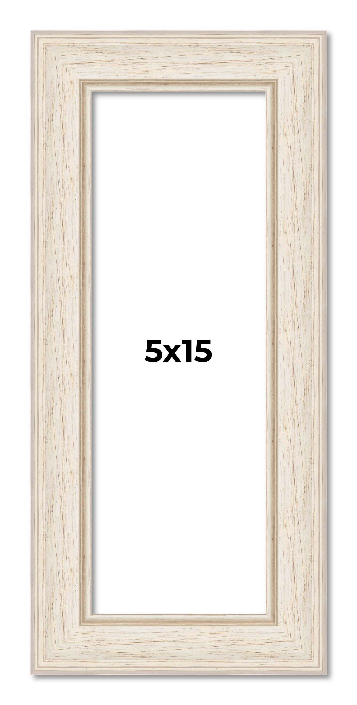 5x15 In Frame White Real Wood Picture Frame Width 1.75 inches ...