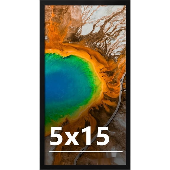 5x15 Picture Frame for Wall Display, 5x15 Black Picture Frame with Shatter Resistant Plexiglass, Stable and Sturdy 5 x 15 Poster Frame for Wall Display, Handpicked Gift Collection, 1 Pack