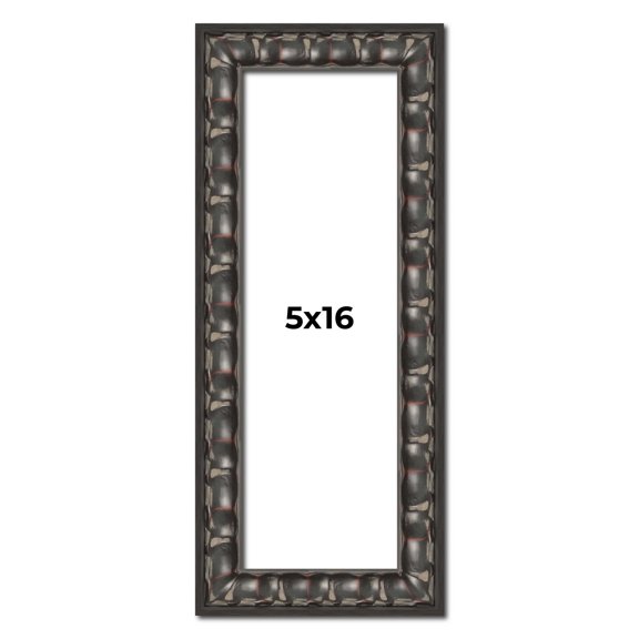 5x16 Frame Black-Brown Medieval Solid Wood Picture Frame | 1.5 Inch Moulding Width | Gotham Beveled