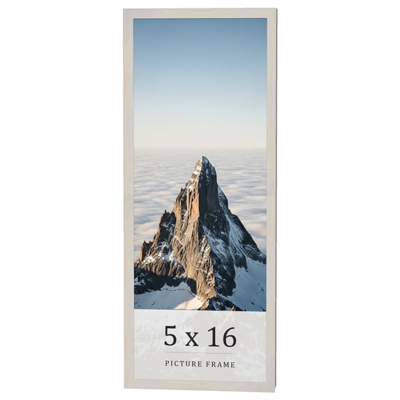 5x16 Frame White Wheat Solid Wood Picture Frame | Moulding Width 0.75 Inches | Interior Depth 0.5