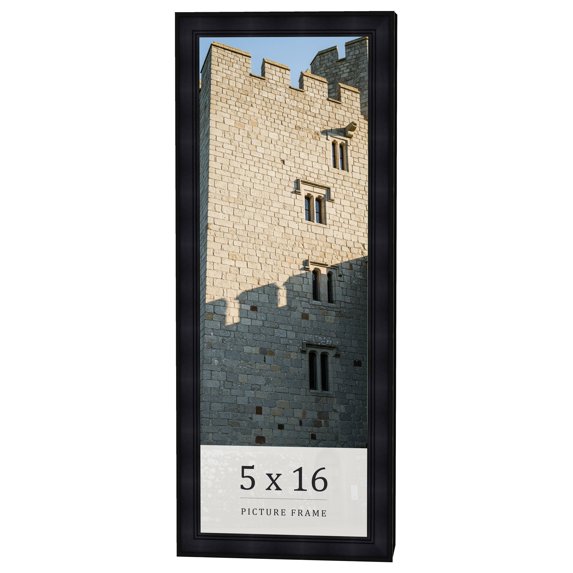 5x16 IN Frame Black Passaggi Solid Wood Picture Frame Width 1.5 Inches | Interior Depth 0.5 Inches