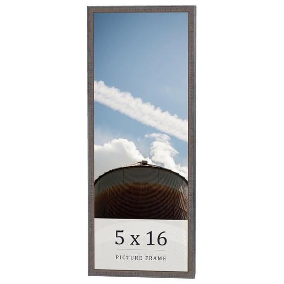 5x16 IN Frame Blue Kingsley Pewter Solid Wood Picture Frame Width 0.75 Inches |Interior Depth 0.5