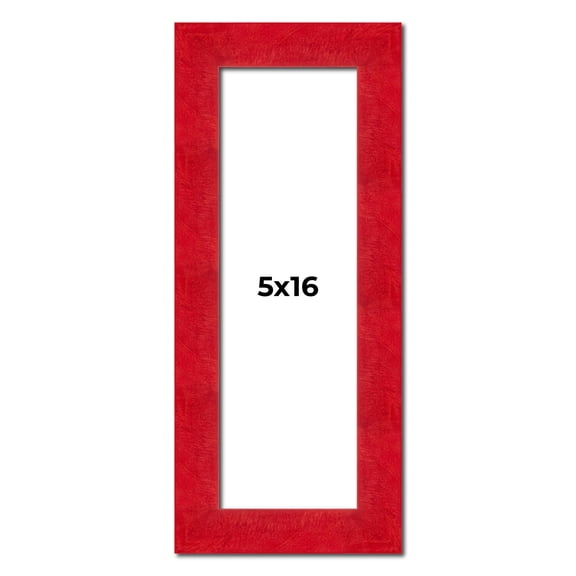 5x16 IN Frame Red Burl Solid Wood Picture Frame Width 1.75 Inches | Interior Frame Depth 0.5 Inches