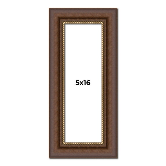 5x16 In Copper and Brown Real Wood Picture Frame Width 2 inches | Interior Frame Depth 0.5 inches |