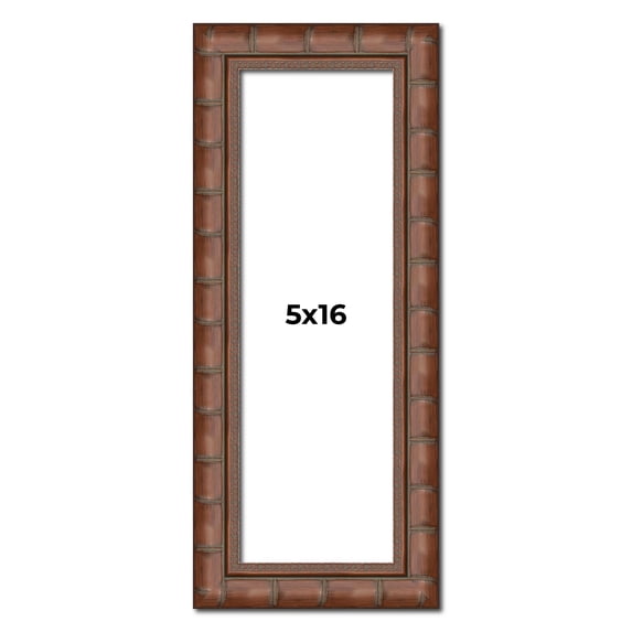 5x16 In Dark Brown Bamboo Real Wood Picture Frame Width 1.5 inches | Interior Frame Depth 0.5