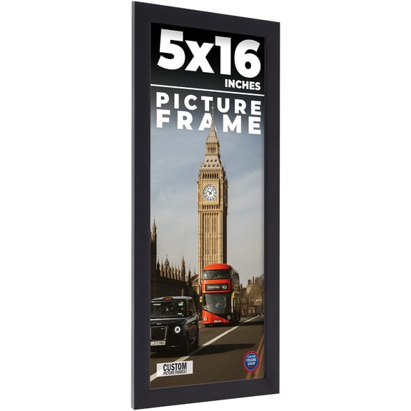 5x16 In Frame Black Real Wood Picture Frame Width 0.75 inches | Interior Frame Depth 0.5 inches |
