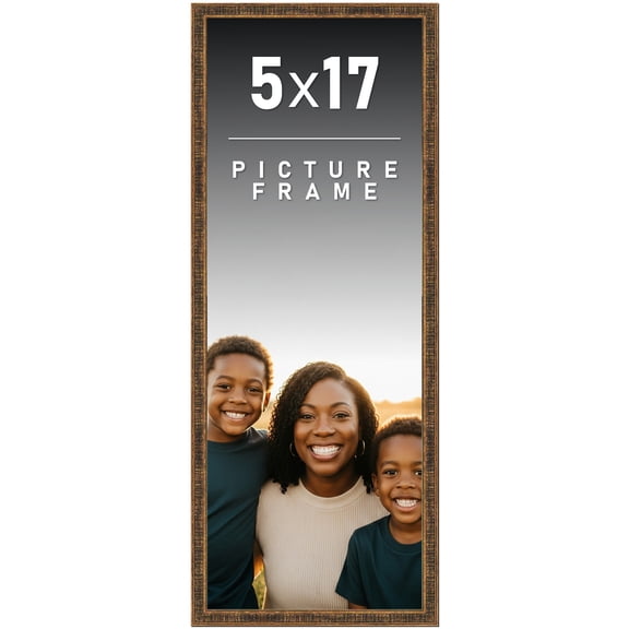 5x17 Frame Gold Solid Wood Picture Frame - Complete Modern Photo Frame Includes UV Acrylic