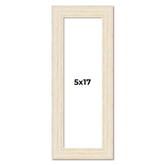 5x17 Frame White Barnwood Picture Frame Includes UV Acrylic Plexiglass, Acid Free Foam Backing