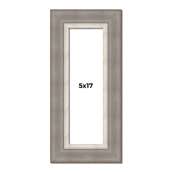 5x17 IN Frame Grey Real Wood Picture Frame Width 2.75 Inches | Interior Frame Depth 0.5 Inches |