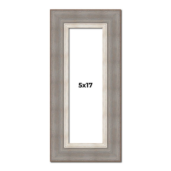 5x17 IN Frame Grey Real Wood Picture Frame Width 2.75 Inches | Interior Frame Depth 0.5 Inches |